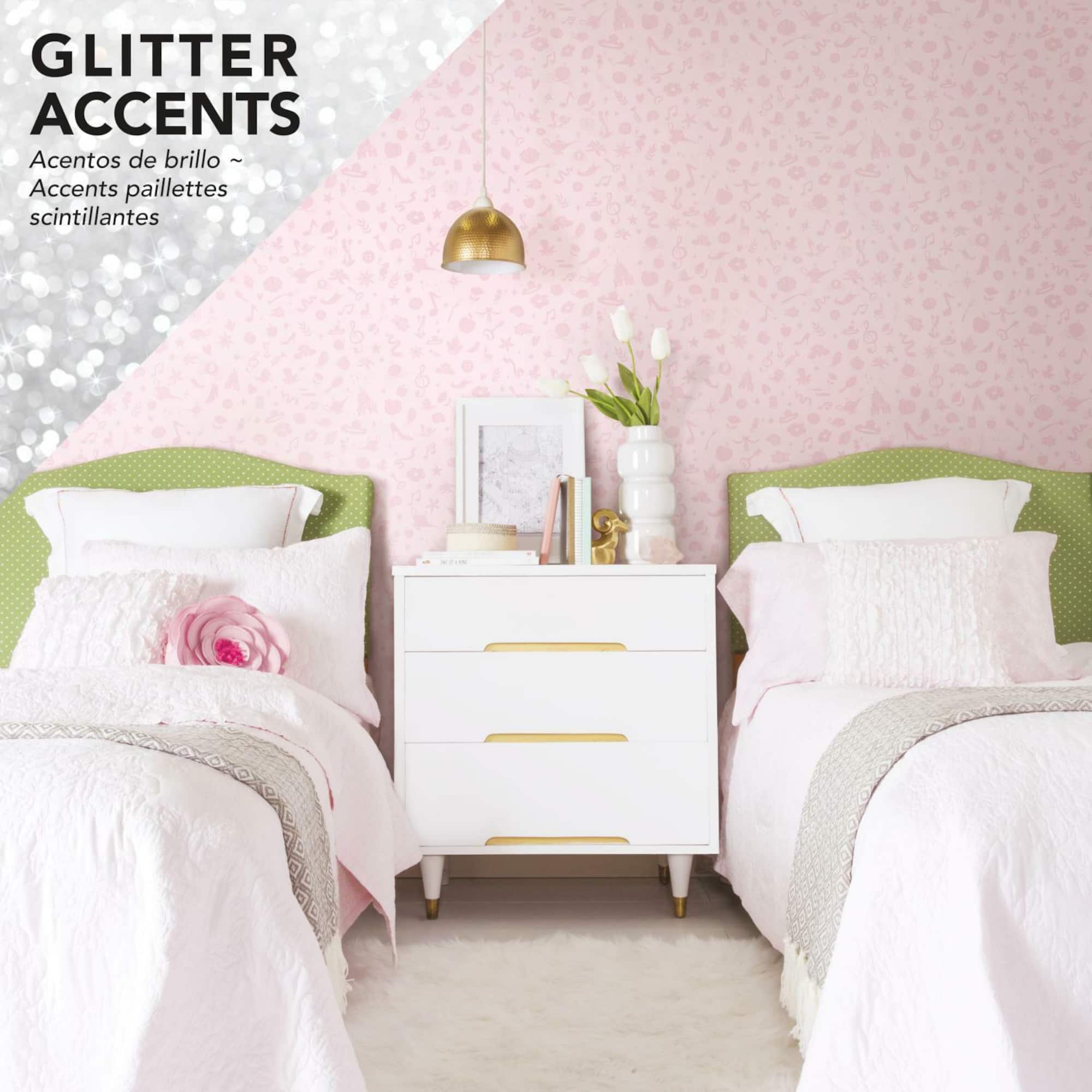 RoomMates Disney Princess Icons with Glitter Peel & Stick Wallpaper